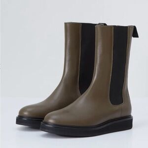 EUC Legres- Chelsea High Boot in Olive. Size 35